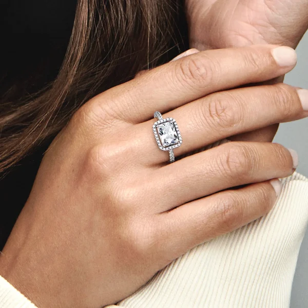 Foto de Anell Halo Rectangular Brillant 192391C01 de pandora