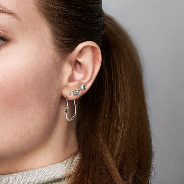 Foto de Arracades de botó Corona resplendor transparent 298311CZ de pandora