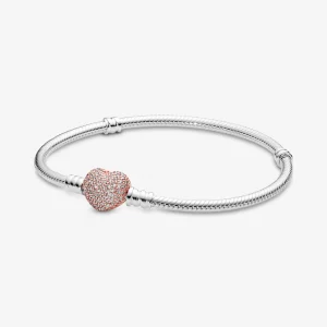 Foto de Polsera Moments amb tancament cor per charms 586292CZ de pandora