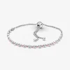 Foto de Polsera rosa i transparent brillant amb tancament lliscant Foto de Polsera rosa i transparent brillant amb tancament lliscant 599377C02 de pandora