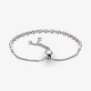 Foto de Polsera rosa i transparent brillant amb tancament lliscant Foto de Polsera rosa i transparent brillant amb tancament lliscant 599377C02 de pandora