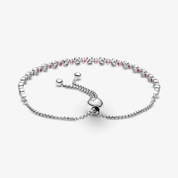 Foto de Polsera rosa i transparent brillant amb tancament lliscant Foto de Polsera rosa i transparent brillant amb tancament lliscant 599377C02 de pandora