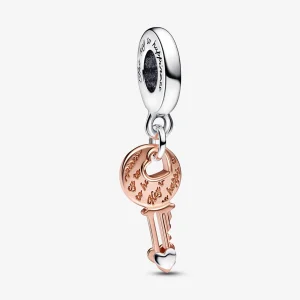 Foto de Charm Penjoll Clau i Cor Lliscant en Dos Tons 782510C00 de pandora
