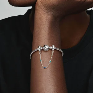 Foto de Cadena de Seguretat Tres Gemmes Blaus 791688C01 de pandora