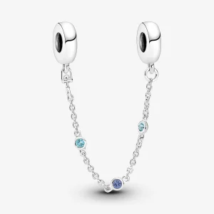 Foto de Cadena de Seguretat Tres Gemmes Blaus 791688C01 de pandora