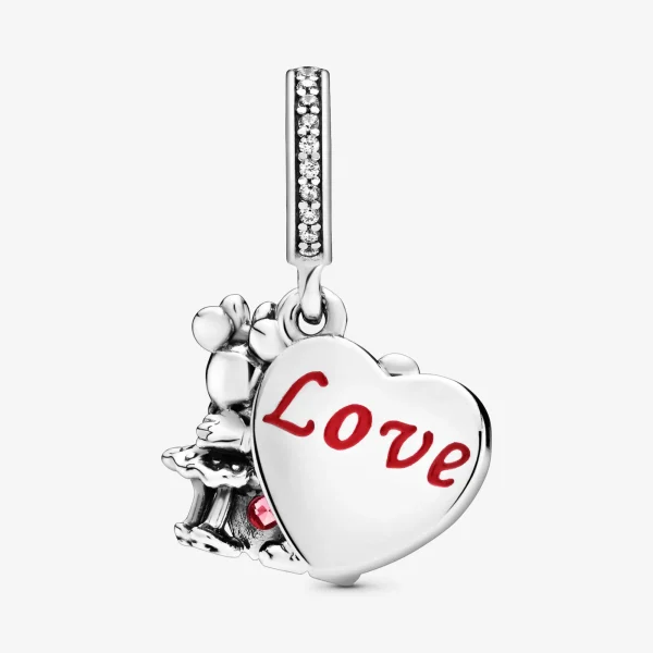 Foto de Charm penjant en plata de llei Minnie i Mickey amb Amor 797769CZR de pandora